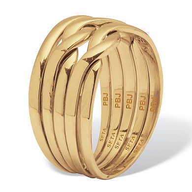 14k Yellow Gold-plated 5 Piece Puzzle Ring