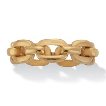 Gold Ion-Plated Stainless Steel Chain Link Style Ring