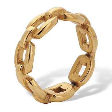 Gold Ion-Plated Stainless Steel Chain Link Style Ring