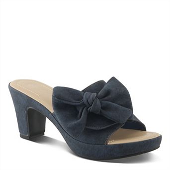 Patrizia Women's Bow Accent High Heel Slide Sandals