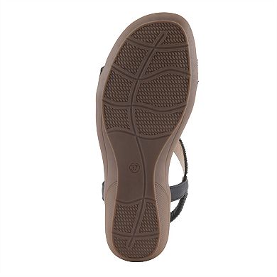 Patrizia Saevi Women's Rhinestone Slingback Wedge Sandals