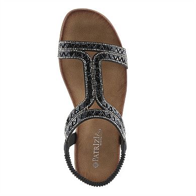 Patrizia Saevi Women's Rhinestone Slingback Wedge Sandals