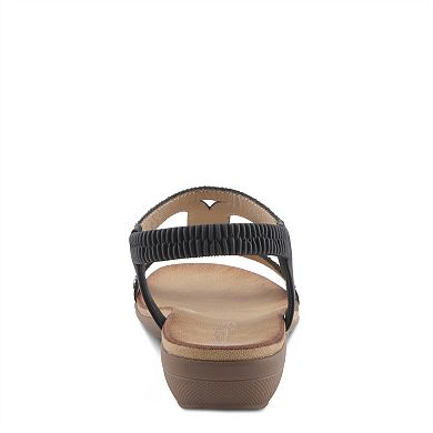 Patrizia Saevi Women's Rhinestone Slingback Wedge Sandals