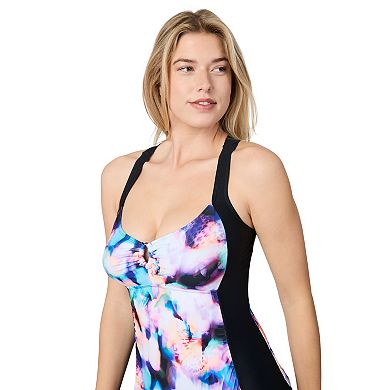 Free Country Women's Shirred Front Tankini Top