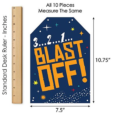 Big Dot of Happiness Blast Off to Outer Space - Hanging Vertical Paper Banners - Indoor Door Décor