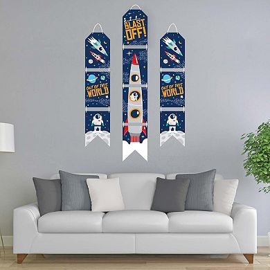 Big Dot of Happiness Blast Off to Outer Space - Hanging Vertical Paper Banners - Indoor Door Décor