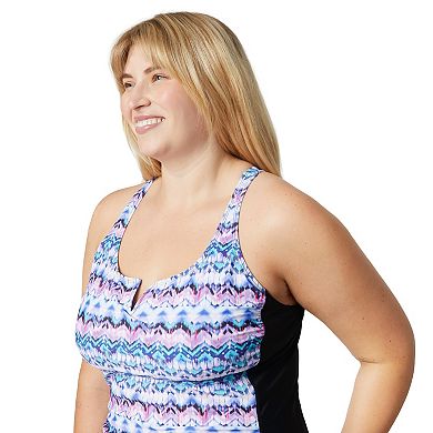 Free Country Women's Plus Size Notch Front Tankini Top
