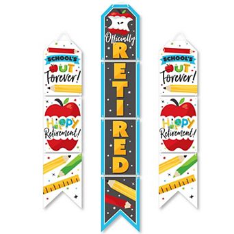 Big Dot of Happiness Teacher Retirement - Hanging Vertical Paper Door Banners - Indoor Door Décor