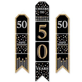 Big Dot of Happiness Adult 50th Birthday - Hanging Vertical Paper Door Banners - Indoor Door Décor