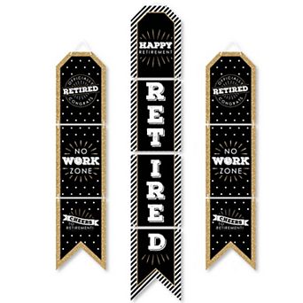 Big Dot of Happiness Happy Retirement - Hanging Vertical Paper Door Banners - Indoor Door Décor
