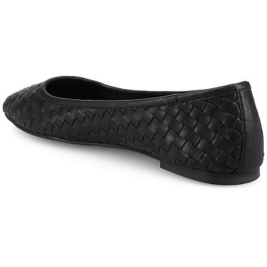 Journee Savannah Women's Woven Almond Toe Ballet Flats