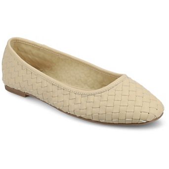 Journee Savannah Women's Woven Almond Toe Ballet Flats