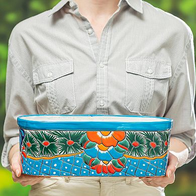 Evergreen Enterprises Talavera Ledge Planter 13-Inch Hand-Painted Design