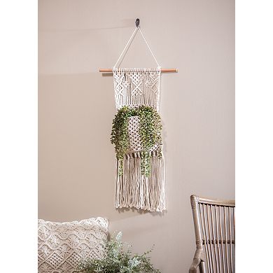 Evergreen Enterprises Macrame Wall Pocket Plant Cover Wall Decor 12-inches