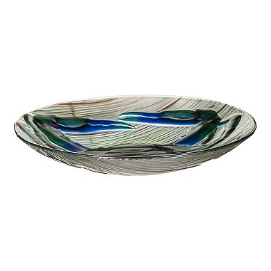 Evergreen Enterprises Hand Painted Crab Glass Birdbath Indoor / Outdoor Decor
