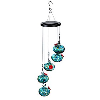 Evergreen Enterprises Bundle of Orbs Hummingbird Glass Hanging Bird Feeder Outdoor Decor