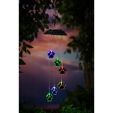 Evergreen Enterprises Solar Paw Print Color Changing Hanging Mobile