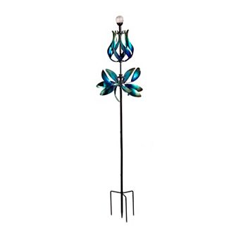Evergreen Enterprises Floral Gradient Metal Wind Spinner Outdoor Decor 82-Inch