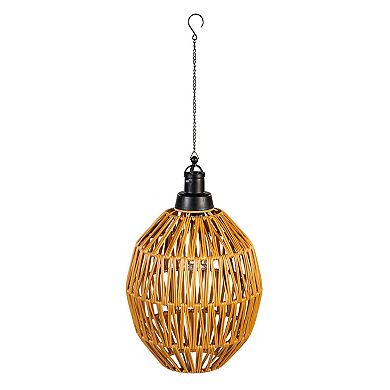 Evergreen Enterprises Woven Hanging Pendant Solar Lantern Outdoor Decor
