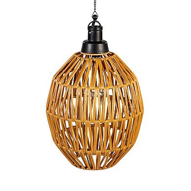 Evergreen Enterprises Woven Hanging Pendant Solar Lantern Outdoor Decor