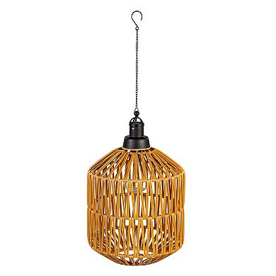 Evergreen Enterprises Woven Hanging Pendant Solar Lantern Outdoor Decor