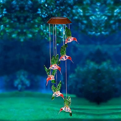Evergreen Enterprises Lighted Hummingbird Hanging Mobile Outdoor Decor 30-inch