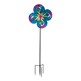 Evergreen Enterprises 75-Inch Blue Peacock Spirals Wind Spinner Outdoor Decor