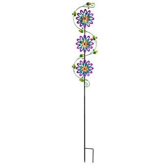 Evergreen Enterprises 71-Inch Spinning Violet Trio Garden Stake Outdoor Decor