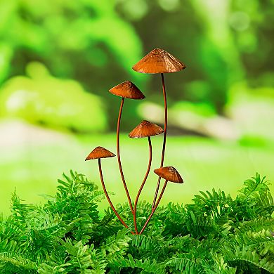 Evergreen Enterprises Multi-Color Mushroom Metal Garden Stake 28-Inch