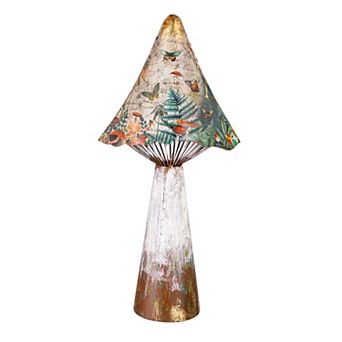 Evergreen Enterprises Printed Metal Mushroom Statuary Decor