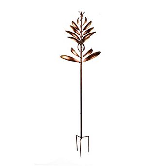 Evergreen Enterprises Metallic Leaf Metal Wind Spinner Outdoor Decor 90-Inch