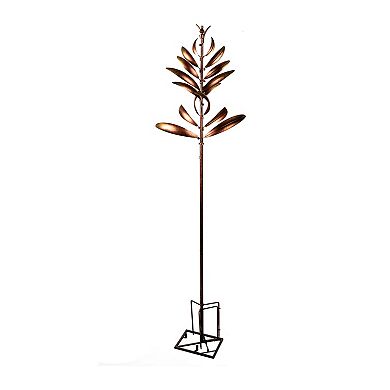 Evergreen Enterprises Metallic Leaf Metal Wind Spinner Outdoor Decor 90-Inch