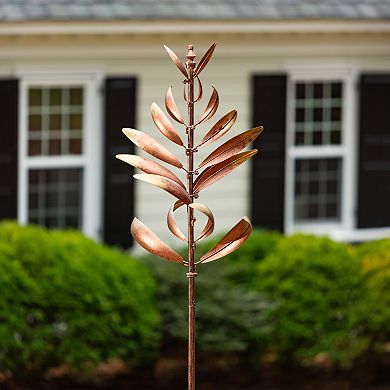 Evergreen Enterprises Metallic Leaf Metal Wind Spinner Outdoor Decor 90-Inch