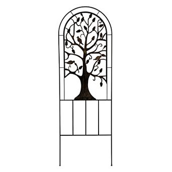 Evergreen Enterprises Metal Arched Garden Trellis Tree of Life Design Outdoor Decor