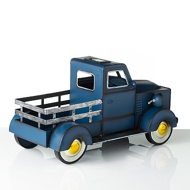 Evergreen Enterprises Vintage Style Pickup Truck Garden Accent With Solar Headlights