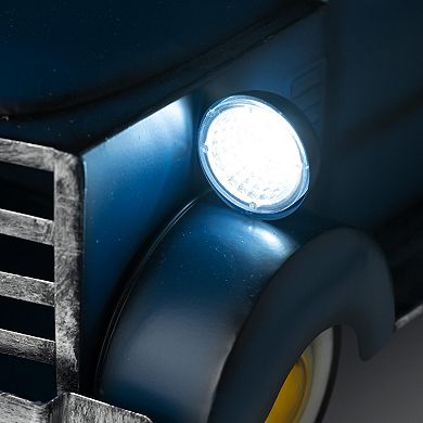 Evergreen Enterprises Vintage Style Pickup Truck Garden Accent With Solar Headlights