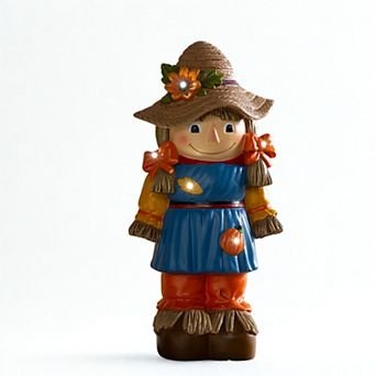 Evergreen Enterprises Lighted Scarecrow Girl Statue Indoor / Outdoor Decor