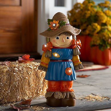 Evergreen Enterprises Lighted Scarecrow Girl Statue Indoor / Outdoor Decor