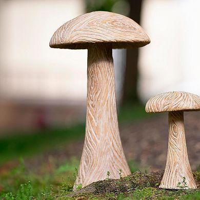 Evergreen Enterprises Small Carved Mushroom Statue Outdoor Decor