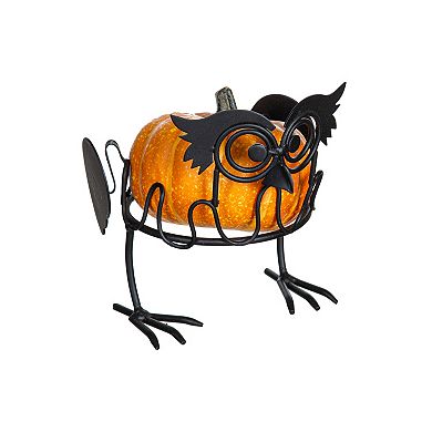 Evergreen Enterprises Set of 2 Owl Pumpkin Holders Table Decor