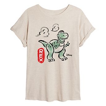 Juniors' Disney / Pixar's Toy Story Rex Sketch Oversized Tee