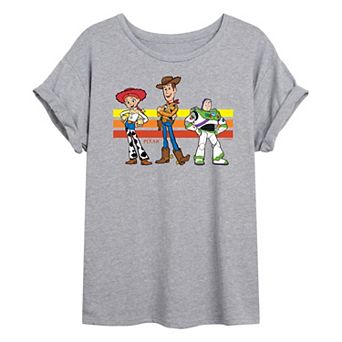 Juniors' Disney / Pixar's Toy Story Jessie, Woody, & Buzz Lightyear Oversized Tee