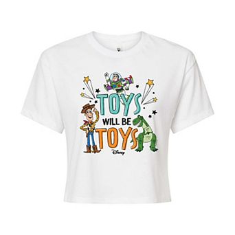 Juniors' Disney / Pixar's Toy Story Toys Will Be Toys Cropped Tee