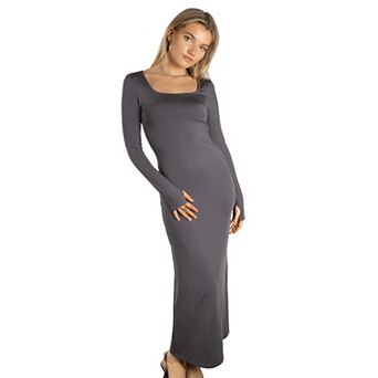 Jess by Meiko Women's Scoop Neck Bodycon Sculpt Maxi Dress