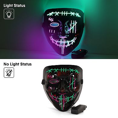 3 PACK Halloween Scary Mask LED Mask LED Purge Mask LED Light Up Mask