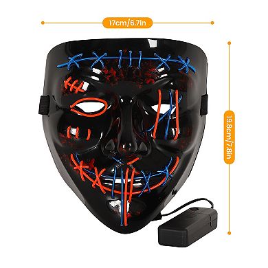 3 PACK Halloween Scary Mask LED Mask LED Purge Mask LED Light Up Mask