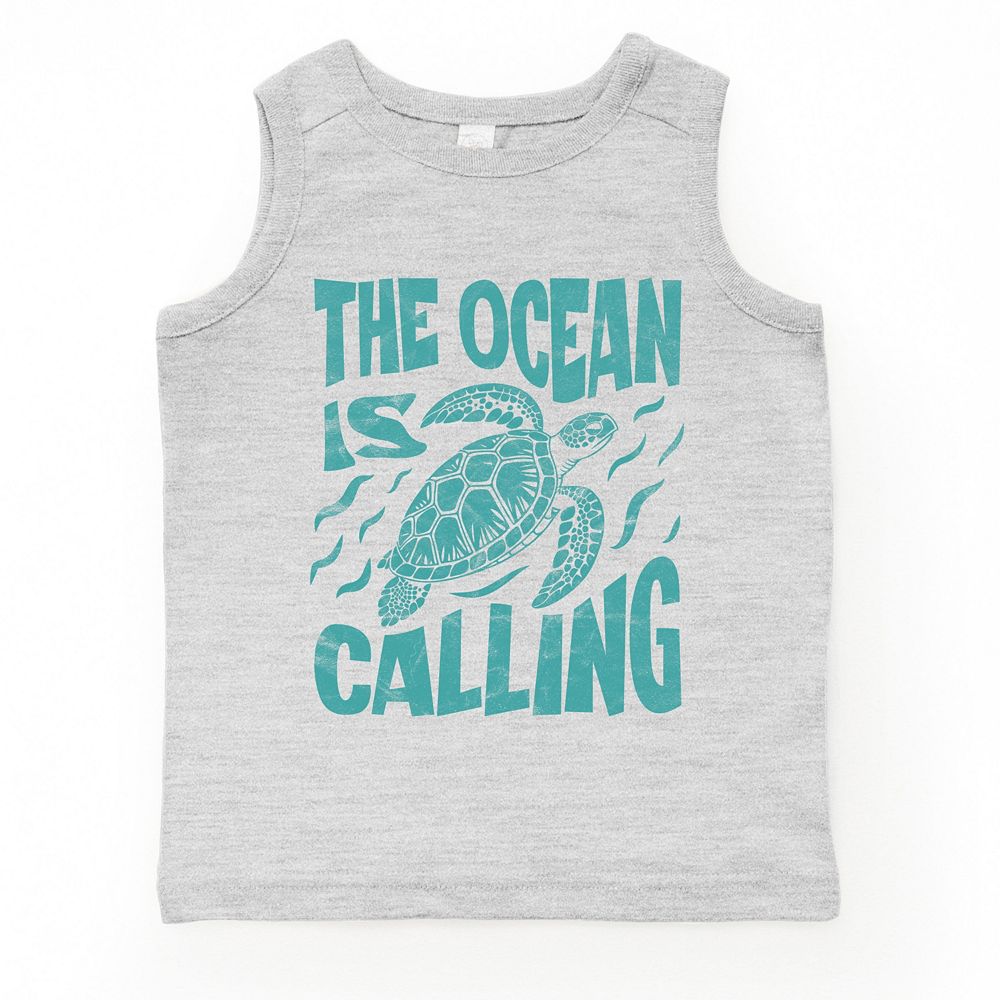 The Ocean Is Calling Turtle - Toddler Graphic Tank