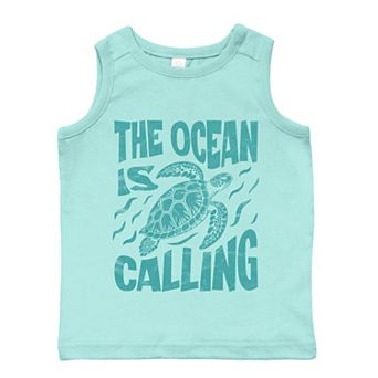 The Ocean Is Calling Turtle - Toddler Graphic Tank