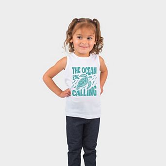 The Ocean Is Calling Turtle - Toddler Graphic Tank