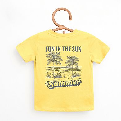 Fun In The Sun Summer Front And Back Design - Toddler Short Sleeve Graphic T-Shirt